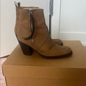 Acne Pistol Tan Leather Ankle Boots